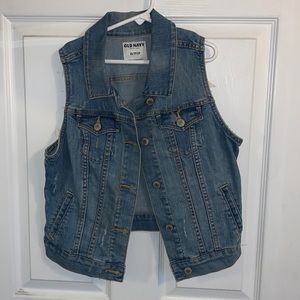 Old Navy distressed denim vest